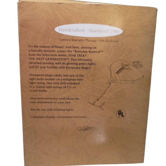 Hallmark Keepsake ornament 1995 Romulan Warbird Magic Star Trek Next Generation - Picture 4 of 5